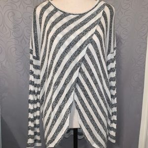 Grey & White Stripped Sweater